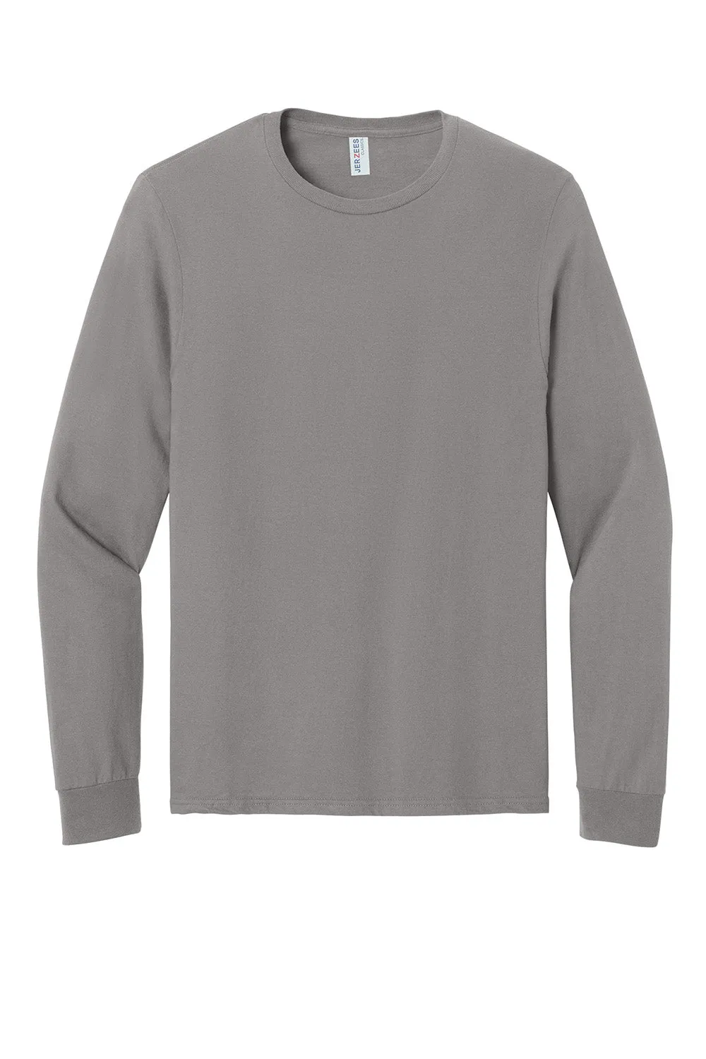 Jerzees Mens Classics Long Sleeve Crewneck T-Shirt - Rock Grey