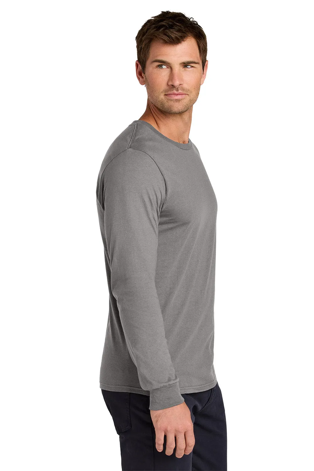 Jerzees Mens Classics Long Sleeve Crewneck T-Shirt - Rock Grey