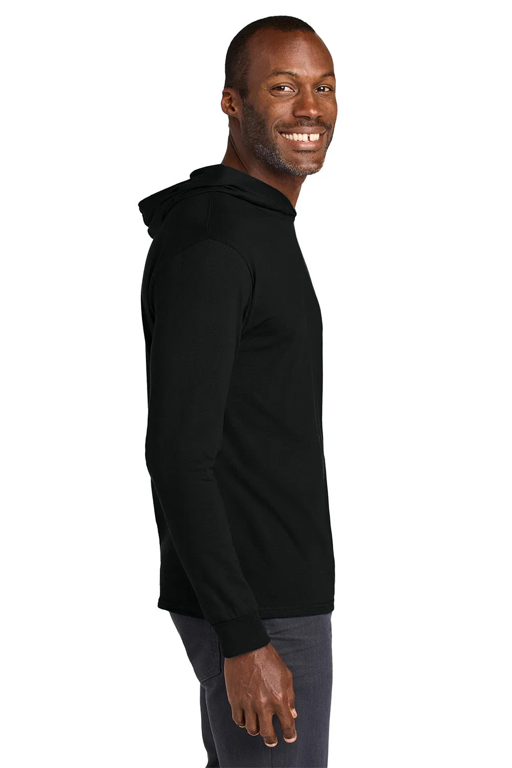 Jerzees Mens Classics Long Sleeve Hooded T-Shirt Hoodie - Black Ink