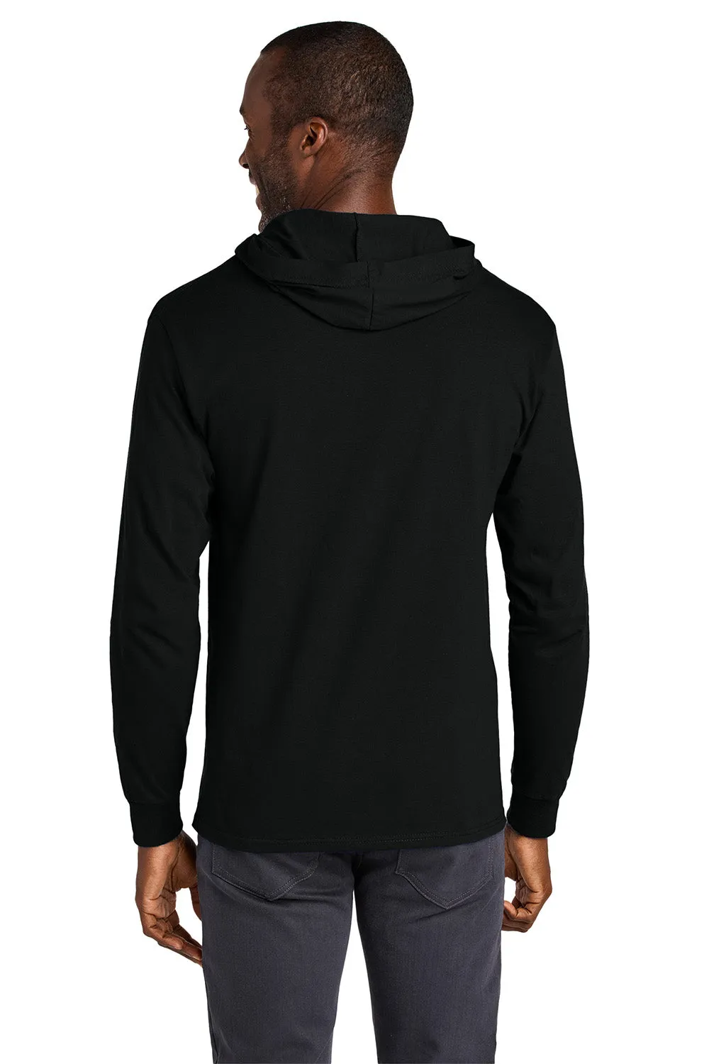 Jerzees Mens Classics Long Sleeve Hooded T-Shirt Hoodie - Black Ink