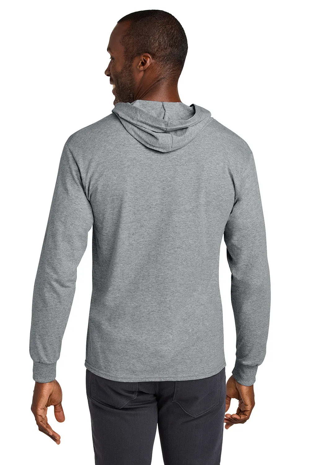 Jerzees Mens Classics Long Sleeve Hooded T-Shirt Hoodie - Heather Grey