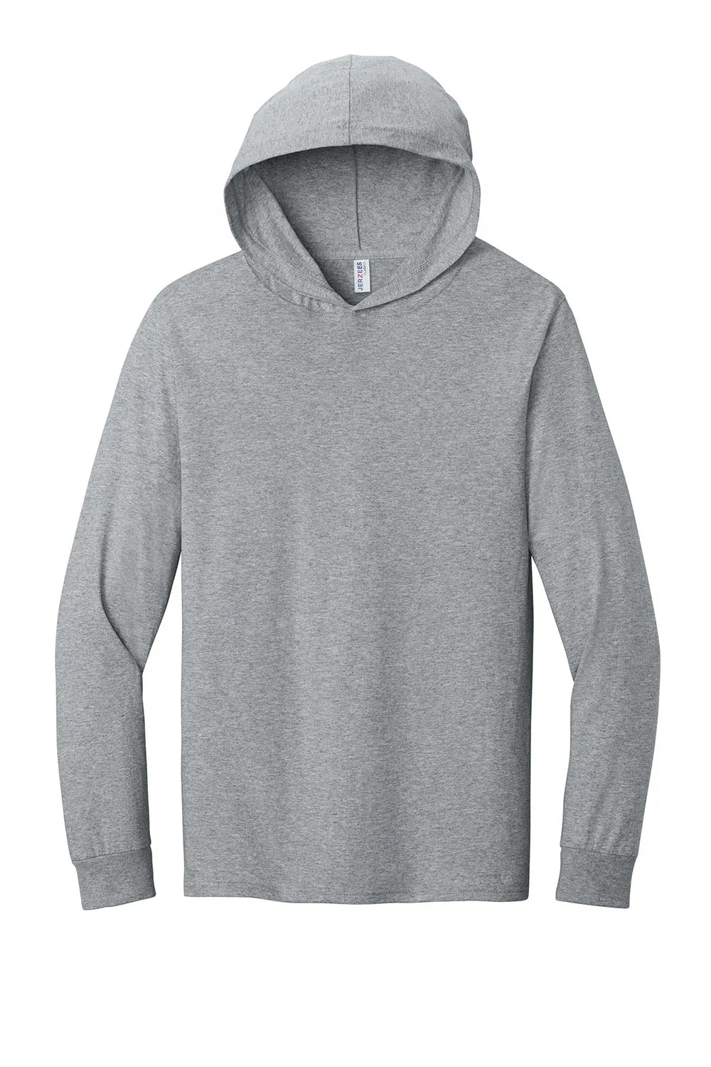 Jerzees Mens Classics Long Sleeve Hooded T-Shirt Hoodie - Heather Grey
