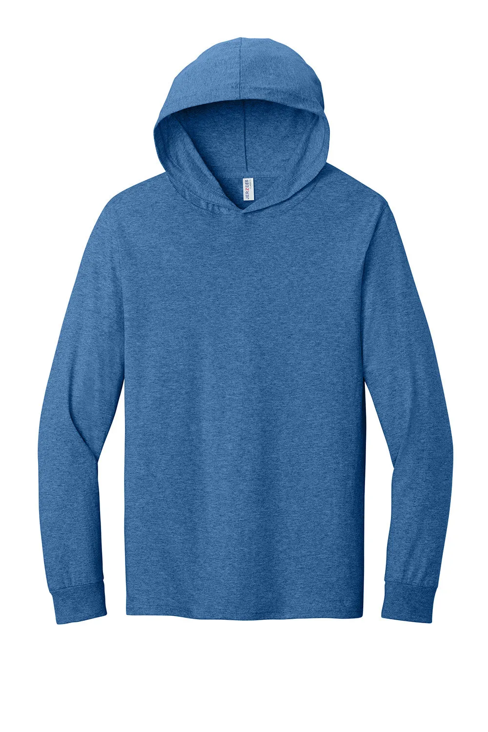 Jerzees Mens Classics Long Sleeve Hooded T-Shirt Hoodie - Heather Retro Royal Blue