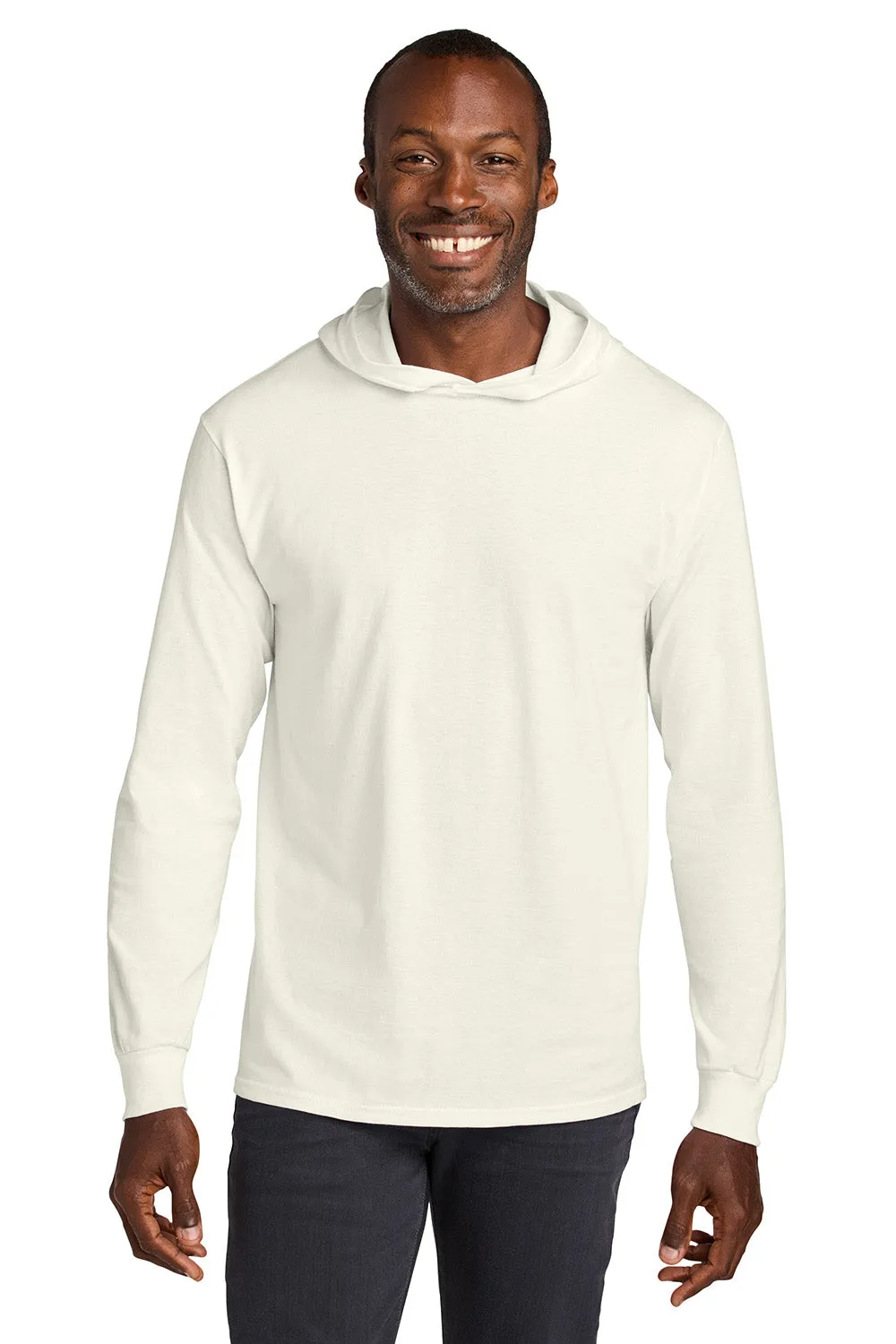 Jerzees Mens Classics Long Sleeve Hooded T-Shirt Hoodie - Heather Sweet Cream