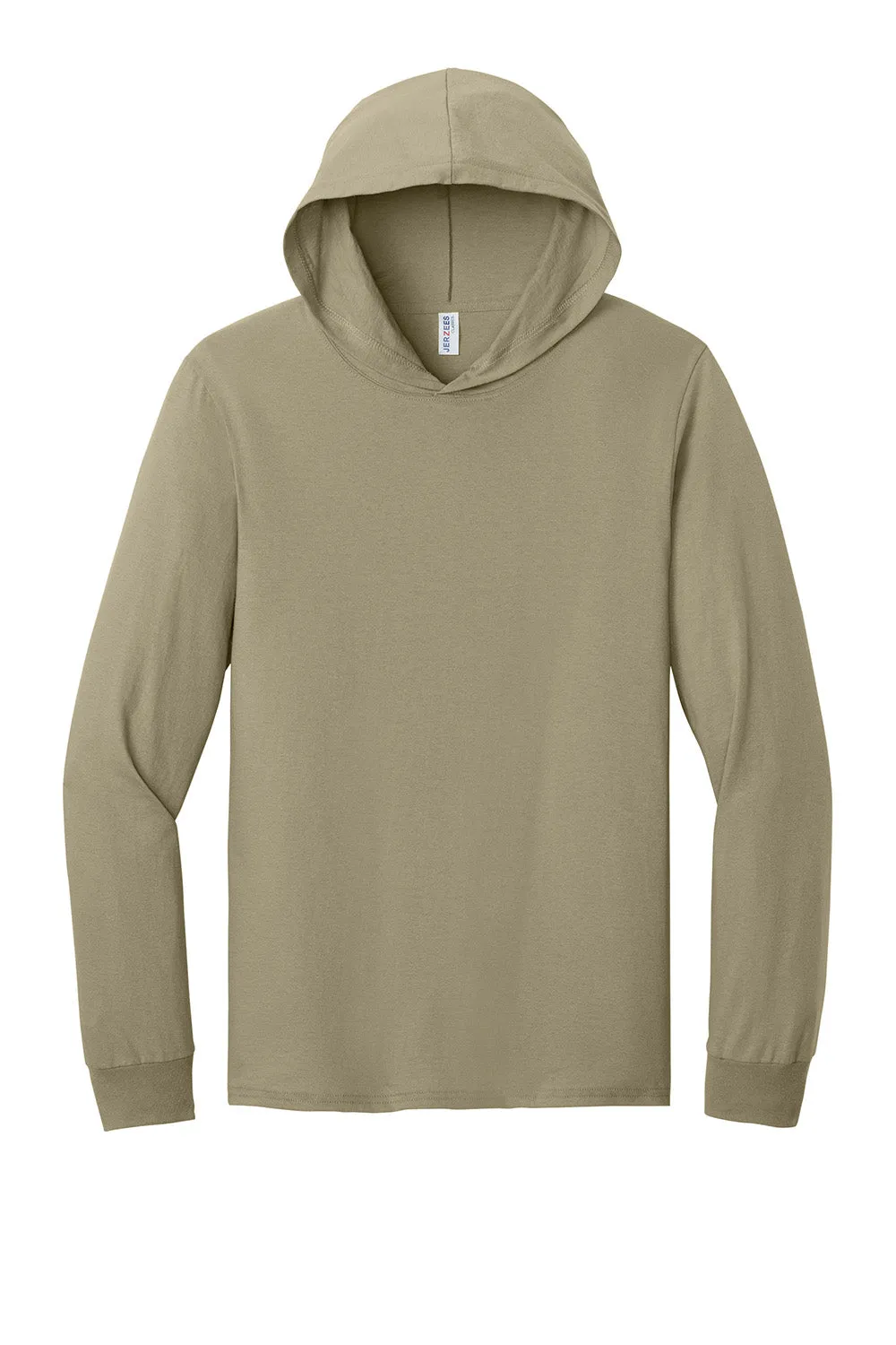 Jerzees Mens Classics Long Sleeve Hooded T-Shirt Hoodie - Khaki Brown