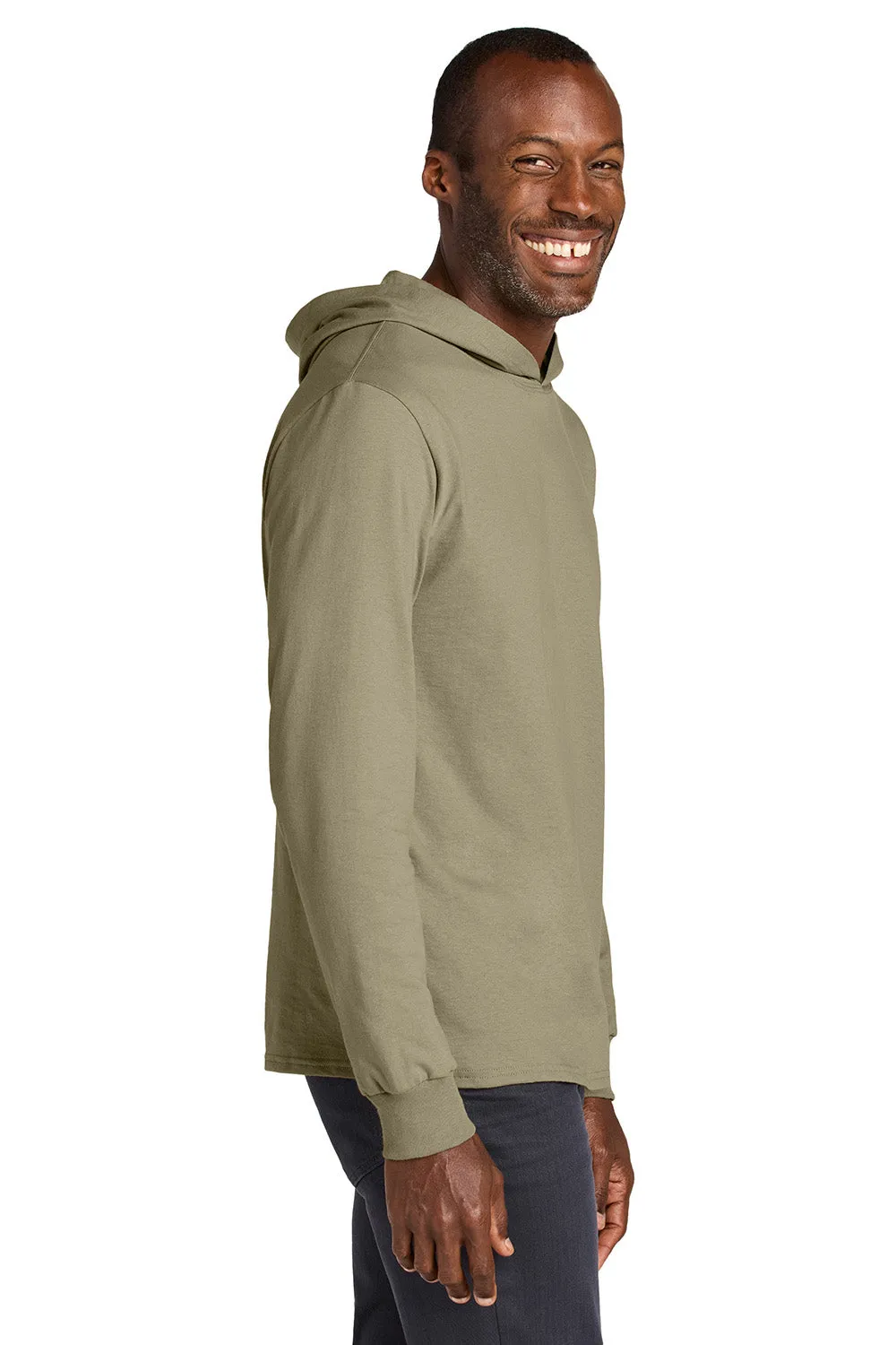 Jerzees Mens Classics Long Sleeve Hooded T-Shirt Hoodie - Khaki Brown