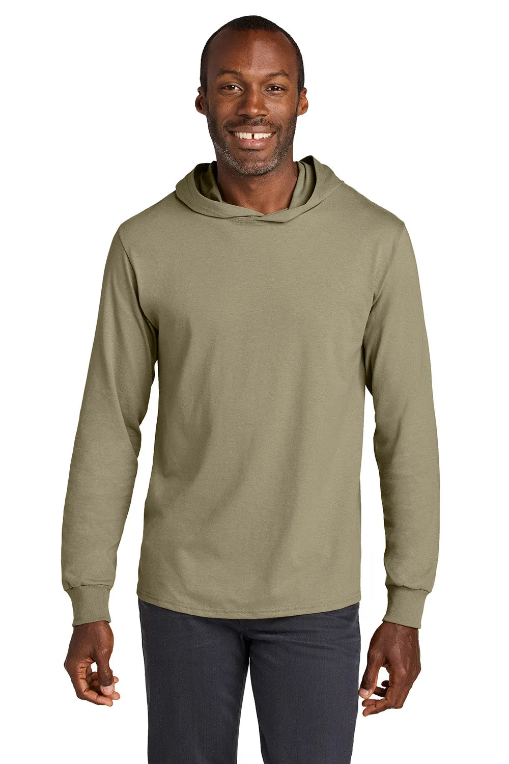 Jerzees Mens Classics Long Sleeve Hooded T-Shirt Hoodie - Khaki Brown