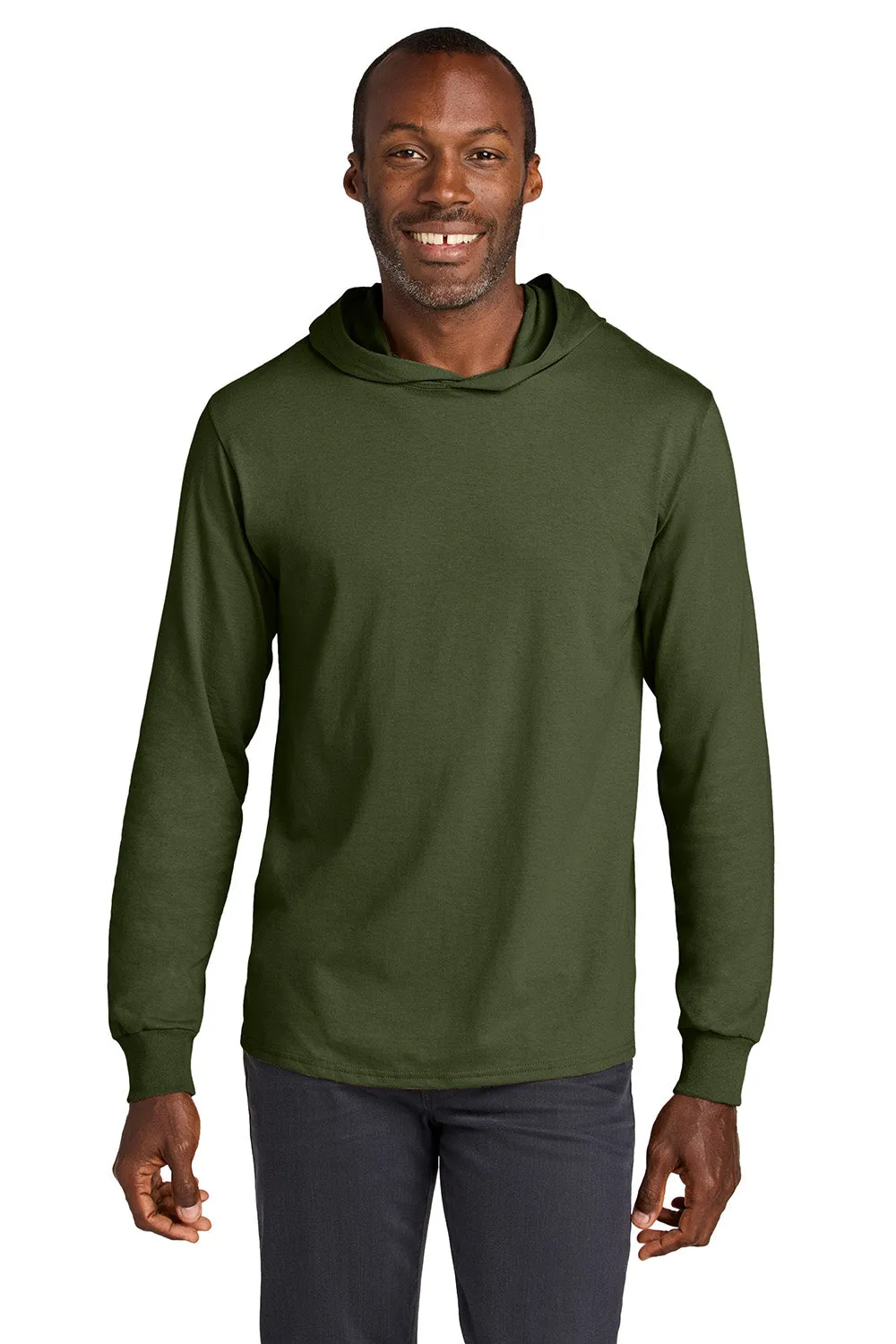 Jerzees Mens Classics Long Sleeve Hooded T-Shirt Hoodie - Military Green