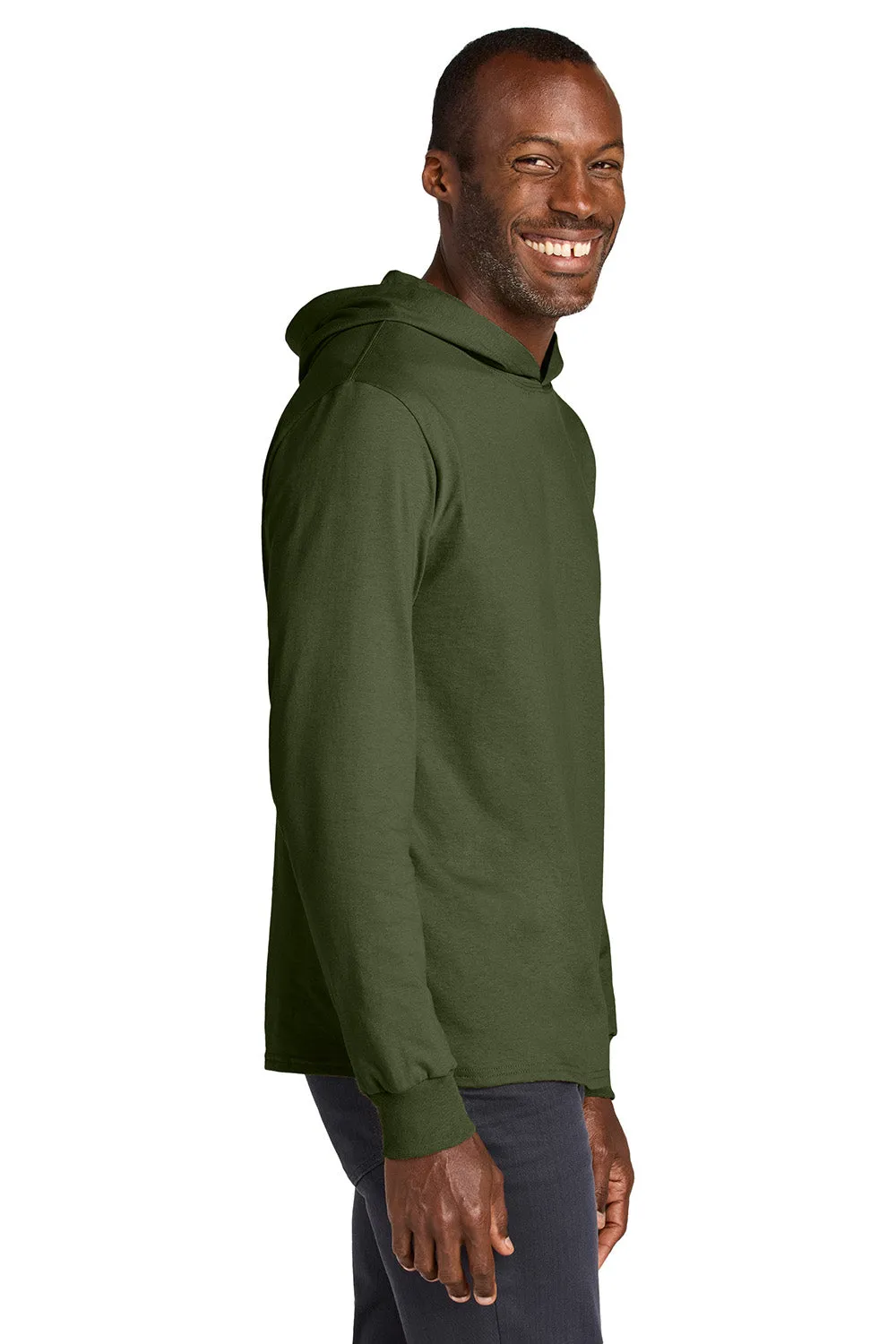 Jerzees Mens Classics Long Sleeve Hooded T-Shirt Hoodie - Military Green