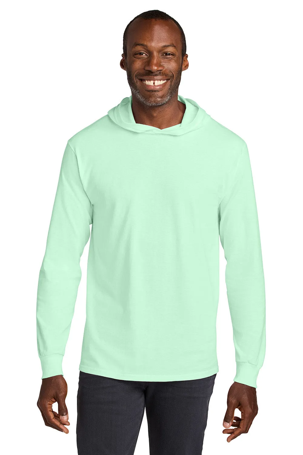 Jerzees Mens Classics Long Sleeve Hooded T-Shirt Hoodie - Mint To Be Green
