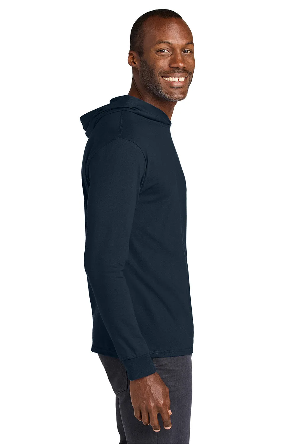 Jerzees Mens Classics Long Sleeve Hooded T-Shirt Hoodie - Navy Blue