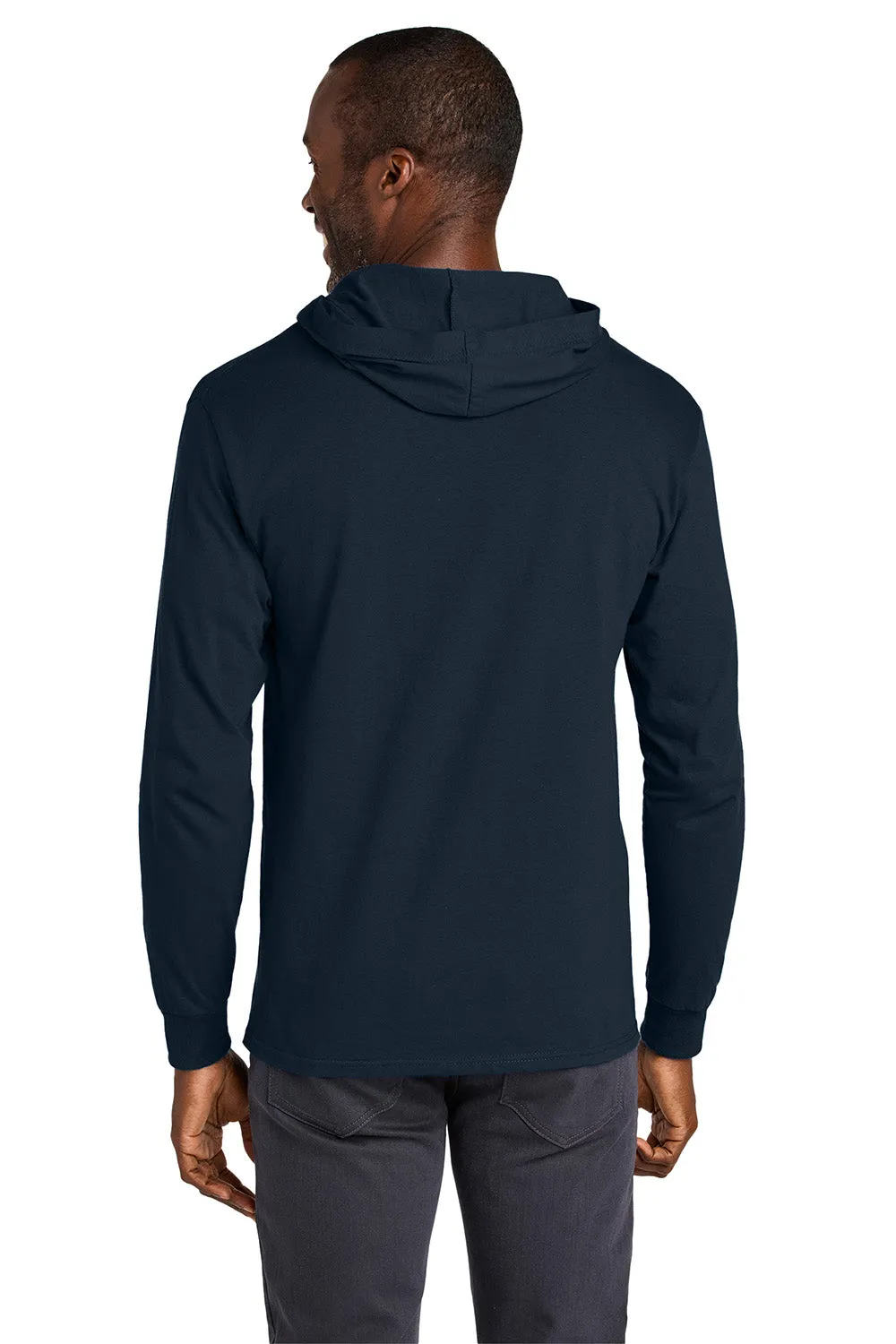 Jerzees Mens Classics Long Sleeve Hooded T-Shirt Hoodie - Navy Blue
