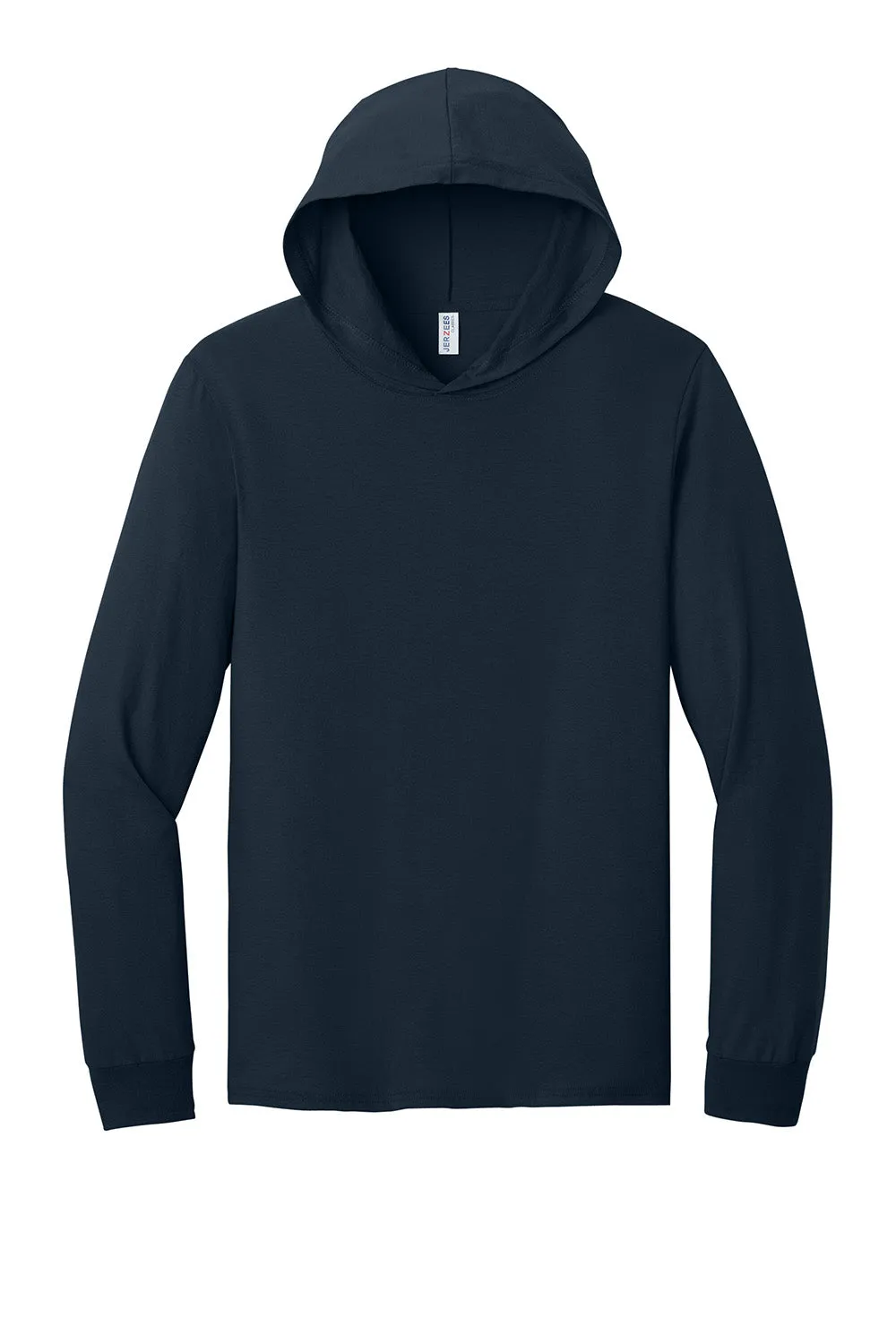 Jerzees Mens Classics Long Sleeve Hooded T-Shirt Hoodie - Navy Blue