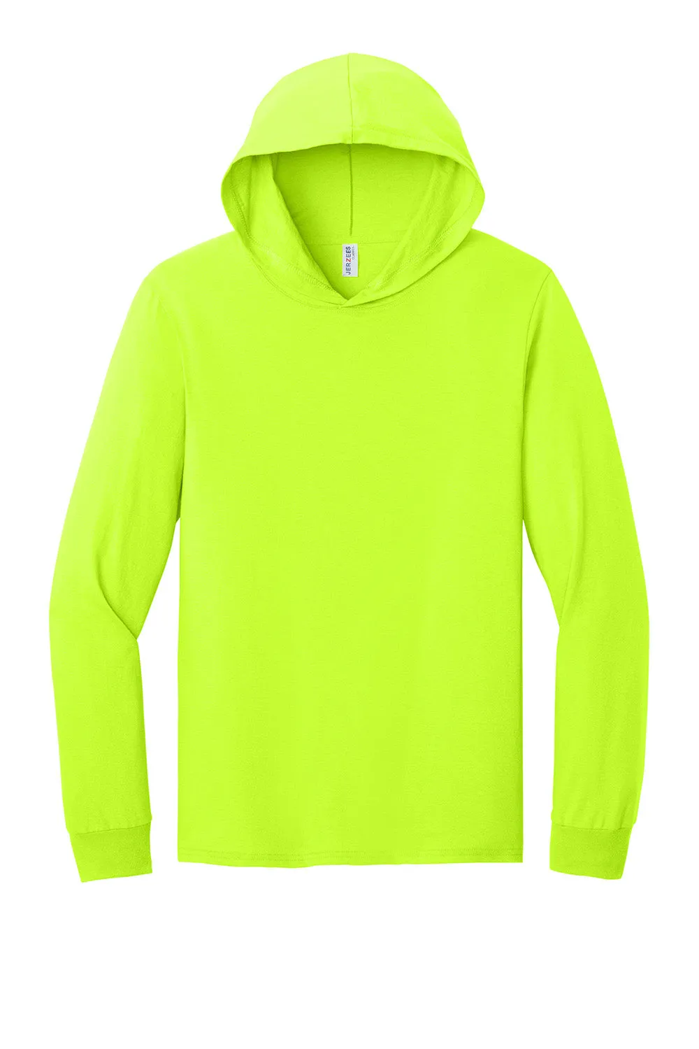 Jerzees Mens Classics Long Sleeve Hooded T-Shirt Hoodie - Safety Green