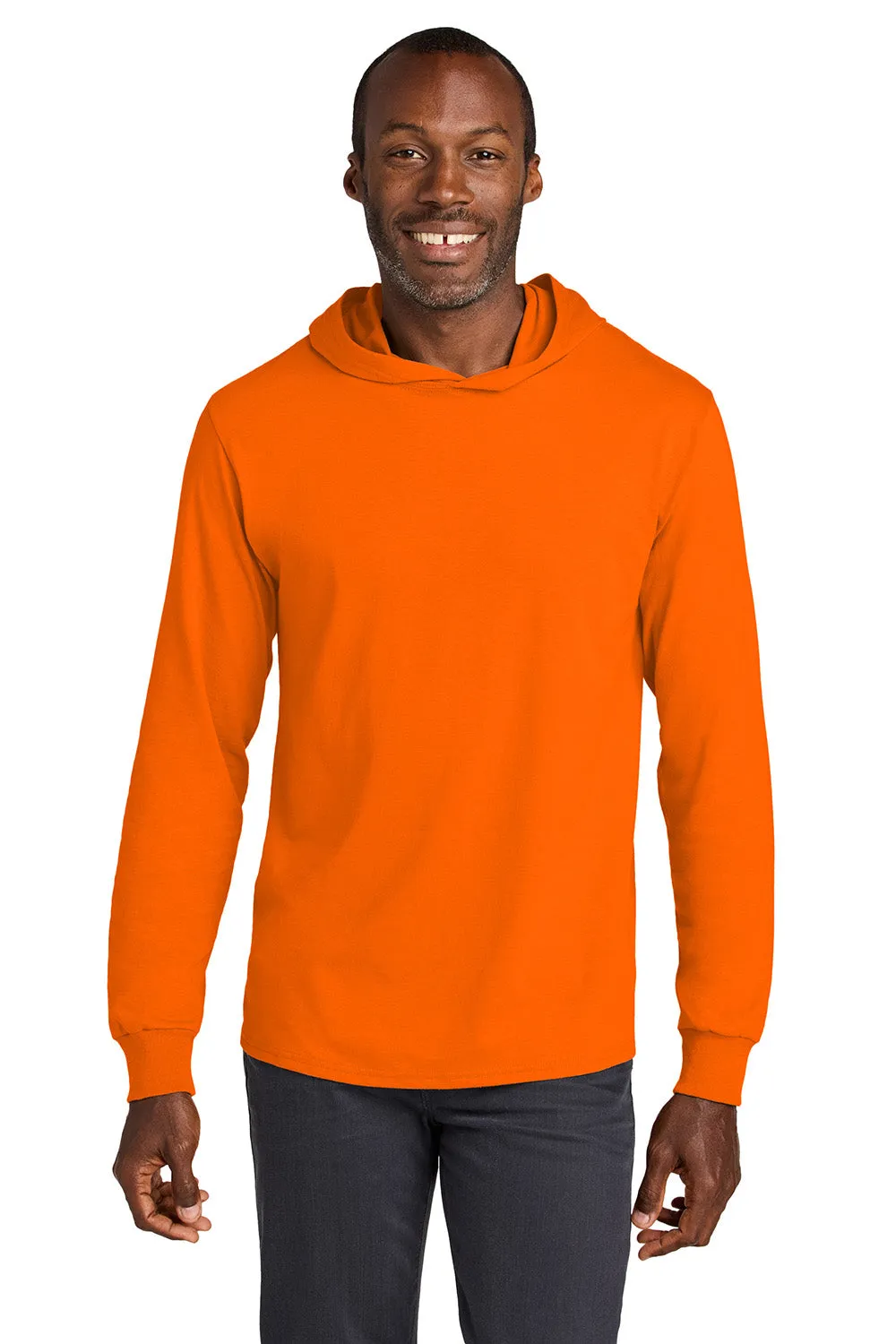 Jerzees Mens Classics Long Sleeve Hooded T-Shirt Hoodie - Safety Orange