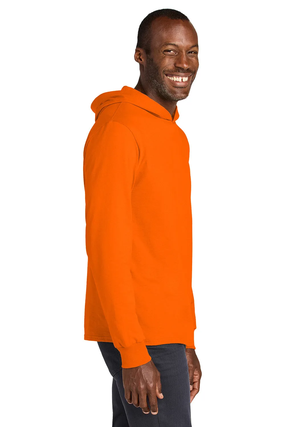 Jerzees Mens Classics Long Sleeve Hooded T-Shirt Hoodie - Safety Orange