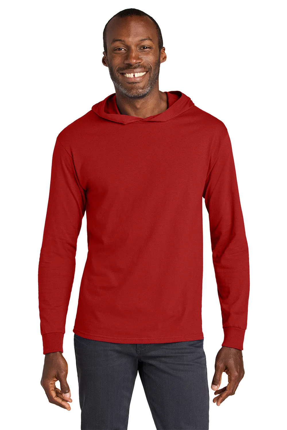Jerzees Mens Classics Long Sleeve Hooded T-Shirt Hoodie - True Red