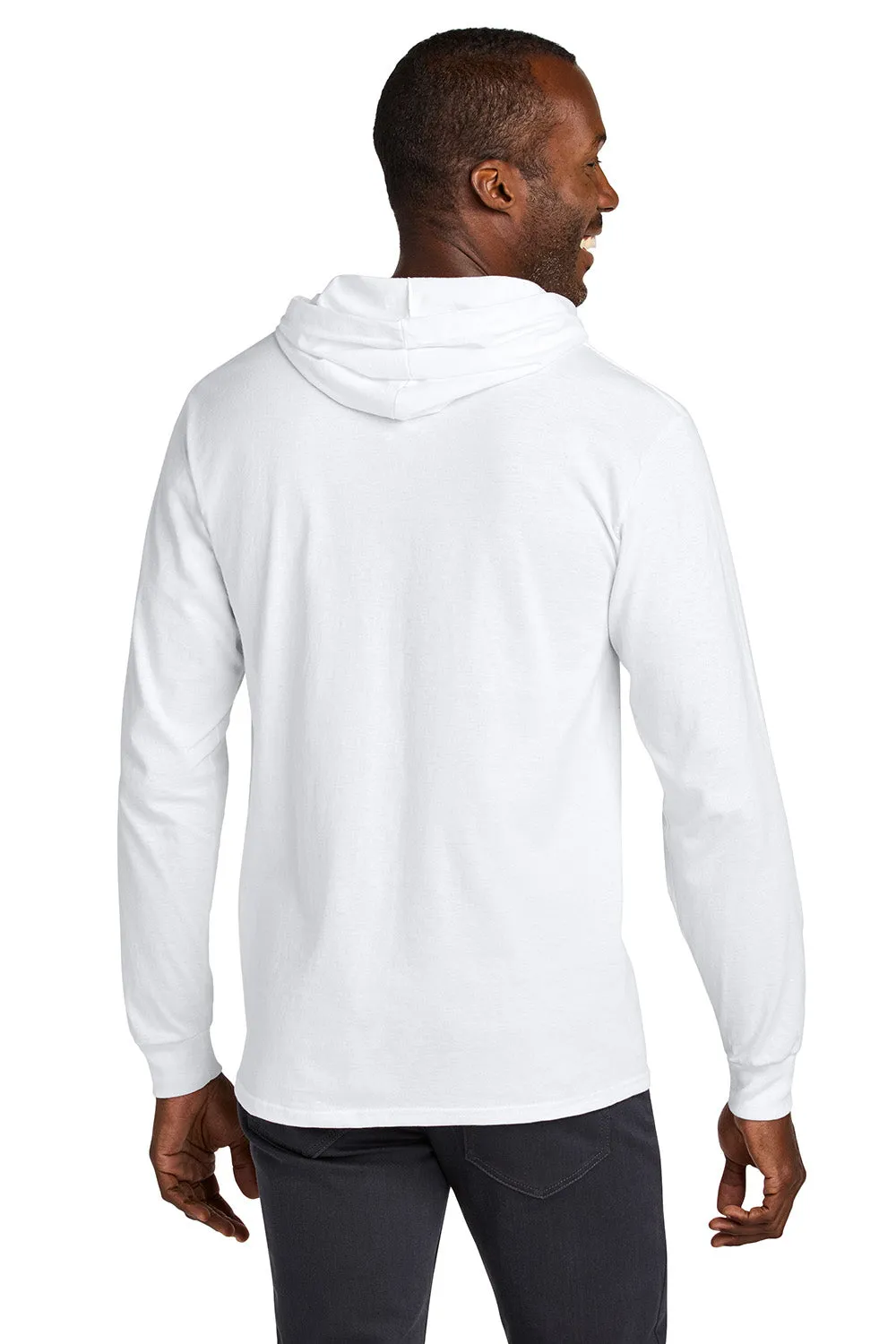 Jerzees Mens Classics Long Sleeve Hooded T-Shirt Hoodie - White