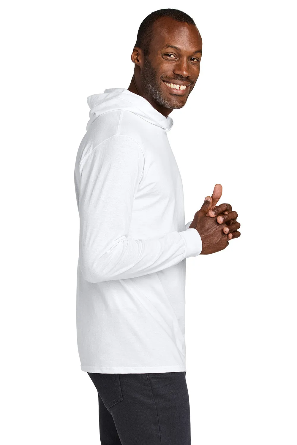 Jerzees Mens Classics Long Sleeve Hooded T-Shirt Hoodie - White