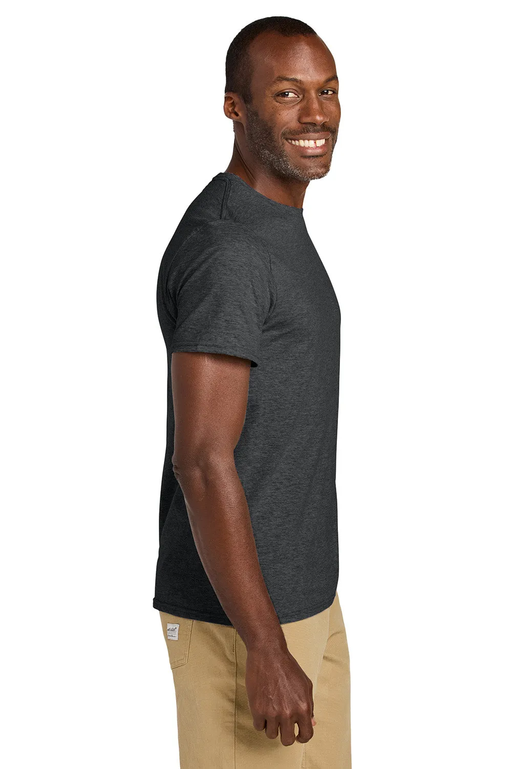 Jerzees Mens Classics Short Sleeve Crewneck T-Shirt - Heather Black