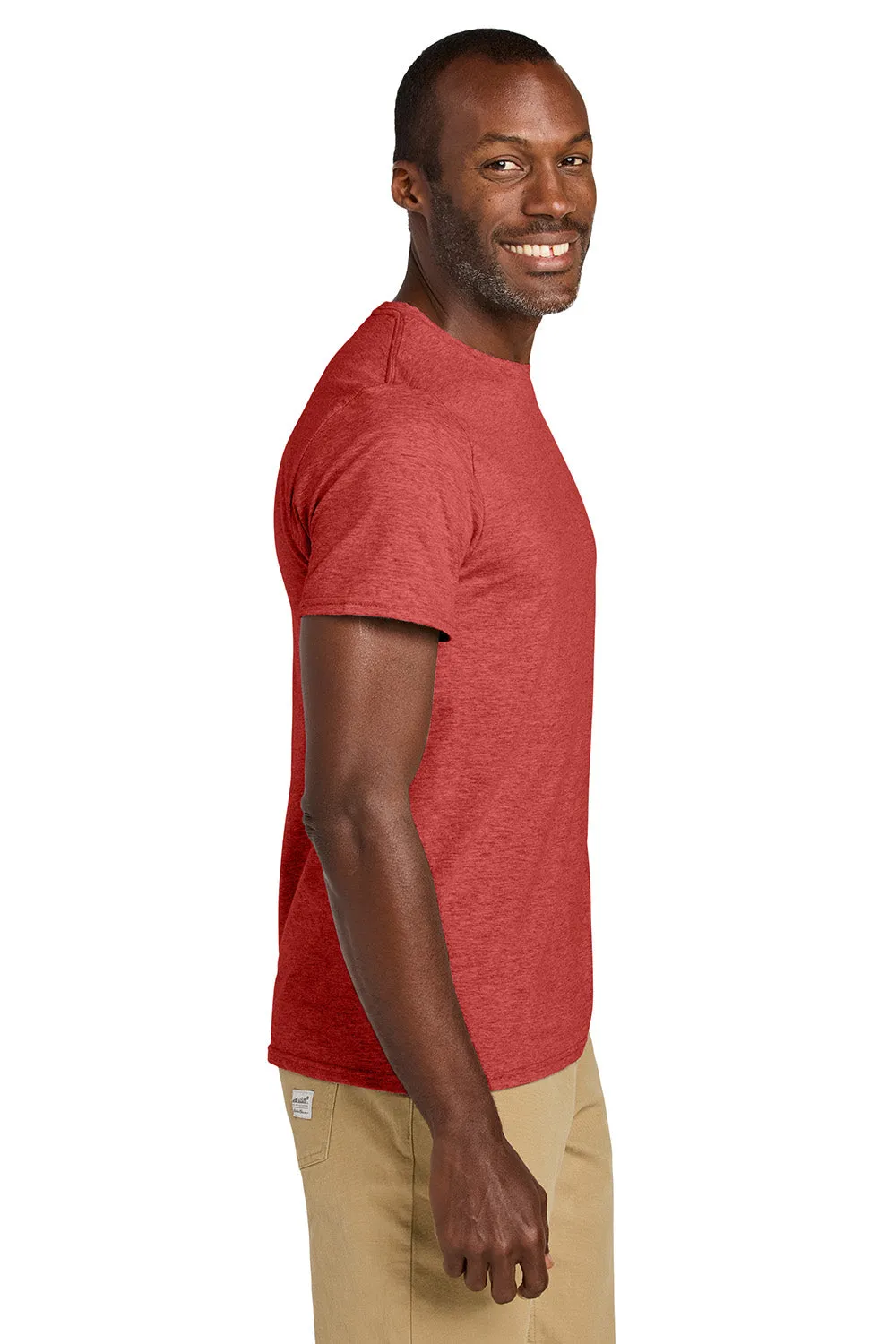 Jerzees Mens Classics Short Sleeve Crewneck T-Shirt - Heather Fiery Red