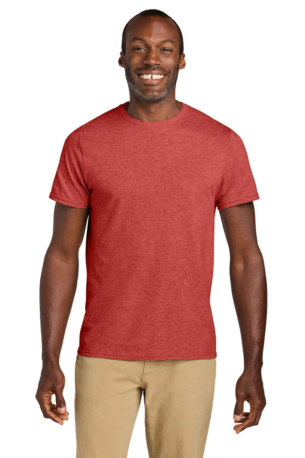 Jerzees Mens Classics Short Sleeve Crewneck T-Shirt - Heather Fiery Red