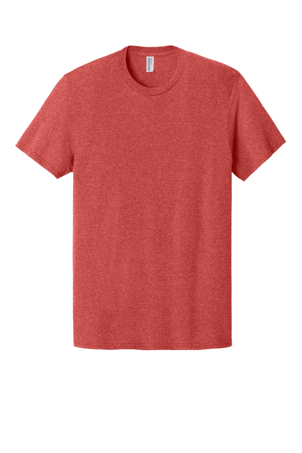 Jerzees Mens Classics Short Sleeve Crewneck T-Shirt - Heather Fiery Red