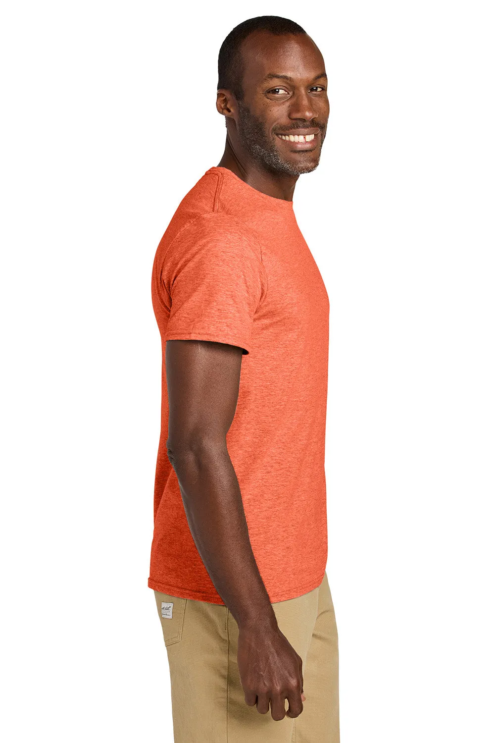 Jerzees Mens Classics Short Sleeve Crewneck T-Shirt - Heather Retro Coral Orange