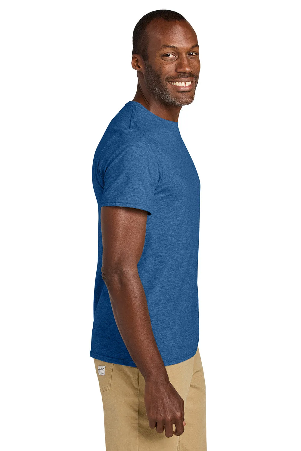 Jerzees Mens Classics Short Sleeve Crewneck T-Shirt - Heather Retro Royal Blue
