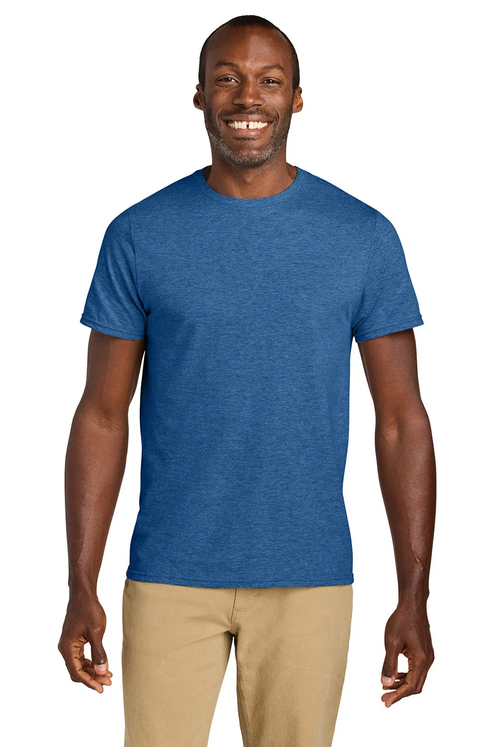Jerzees Mens Classics Short Sleeve Crewneck T-Shirt - Heather Retro Royal Blue