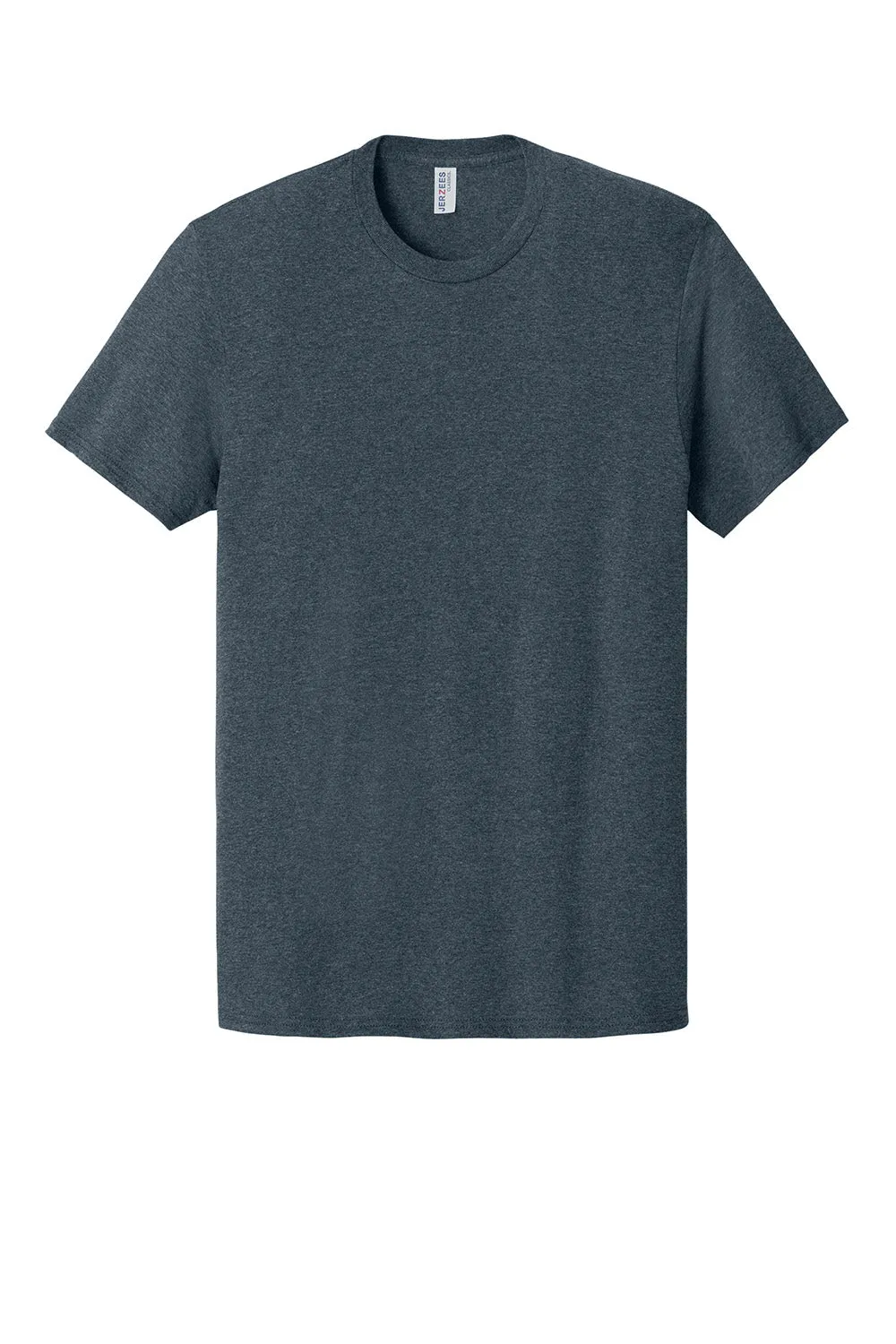 Jerzees Mens Classics Short Sleeve Crewneck T-Shirt - Heather Vintage Navy Blue