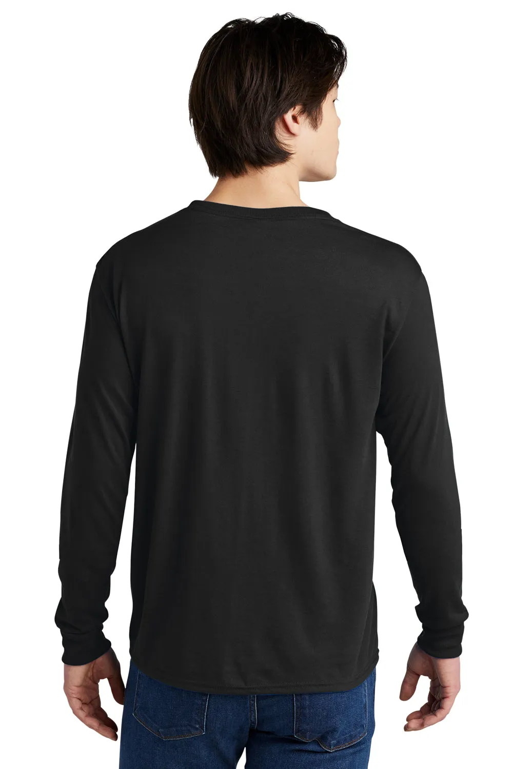 Jerzees Mens Dri-Power Moisture Wicking Long Sleeve Crewneck T-Shirt - Black