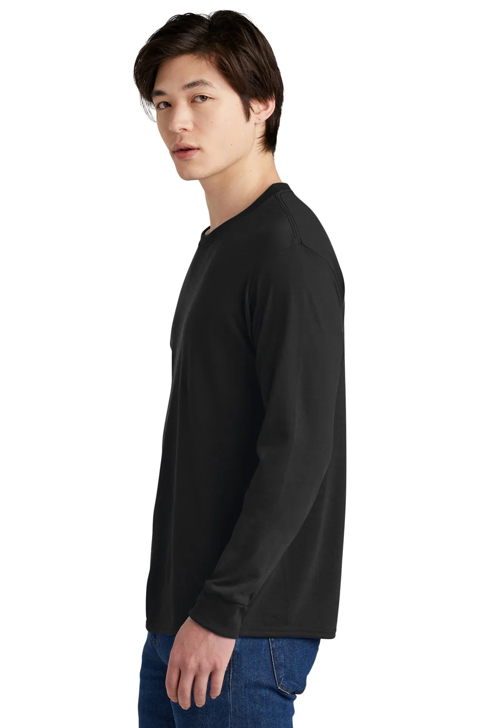 Jerzees Mens Dri-Power Moisture Wicking Long Sleeve Crewneck T-Shirt - Black