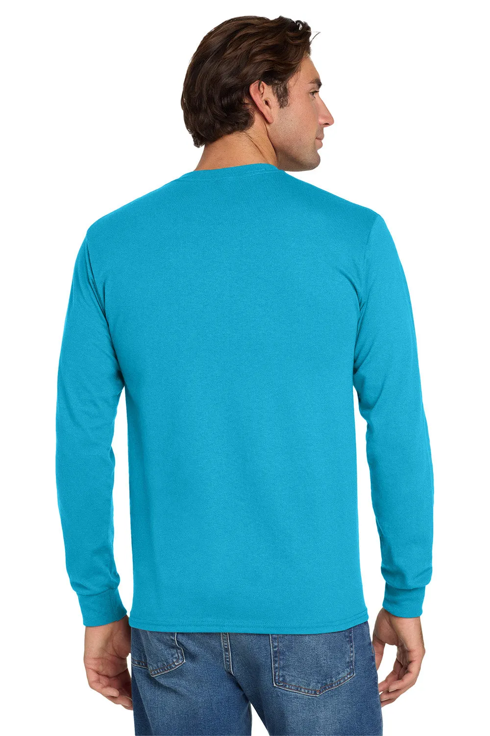 Jerzees Mens Dri-Power Moisture Wicking Long Sleeve Crewneck T-Shirt - California Blue