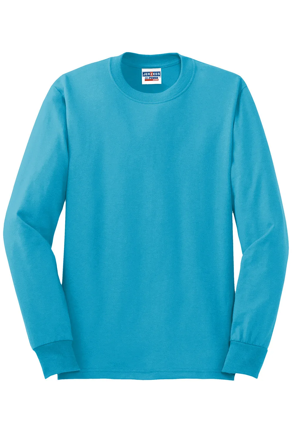 Jerzees Mens Dri-Power Moisture Wicking Long Sleeve Crewneck T-Shirt - California Blue