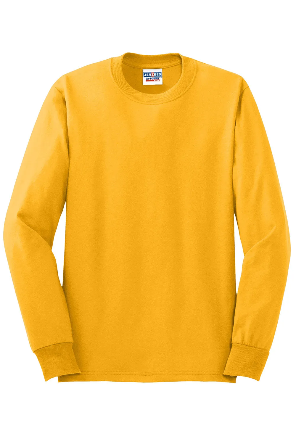 Jerzees Mens Dri-Power Moisture Wicking Long Sleeve Crewneck T-Shirt - Gold