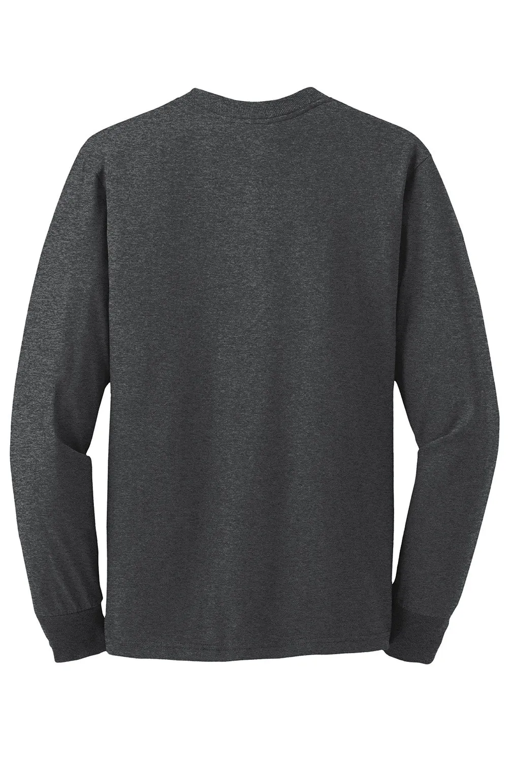 Jerzees Mens Dri-Power Moisture Wicking Long Sleeve Crewneck T-Shirt - Heather Black