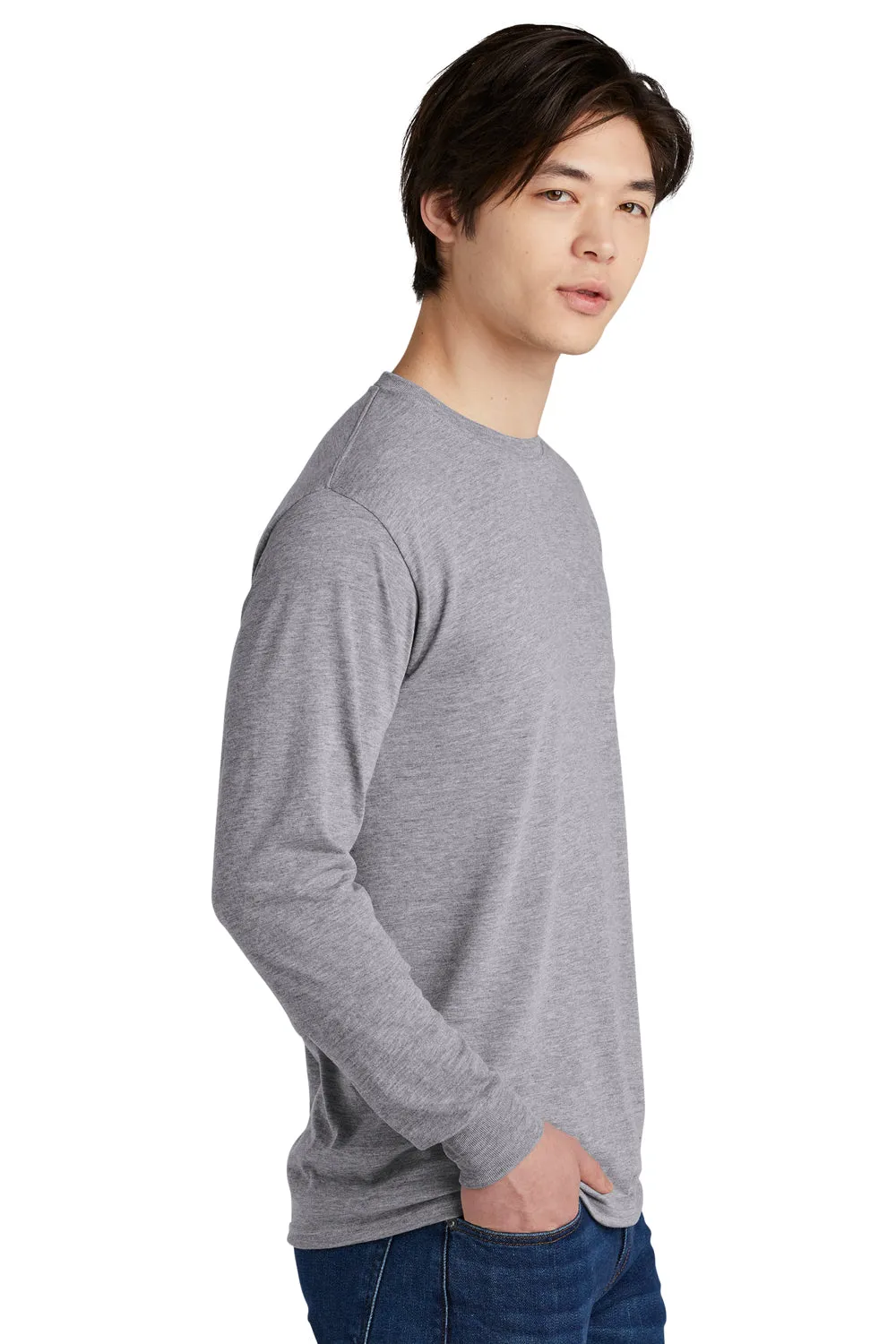 Jerzees Mens Dri-Power Moisture Wicking Long Sleeve Crewneck T-Shirt - Heather Grey