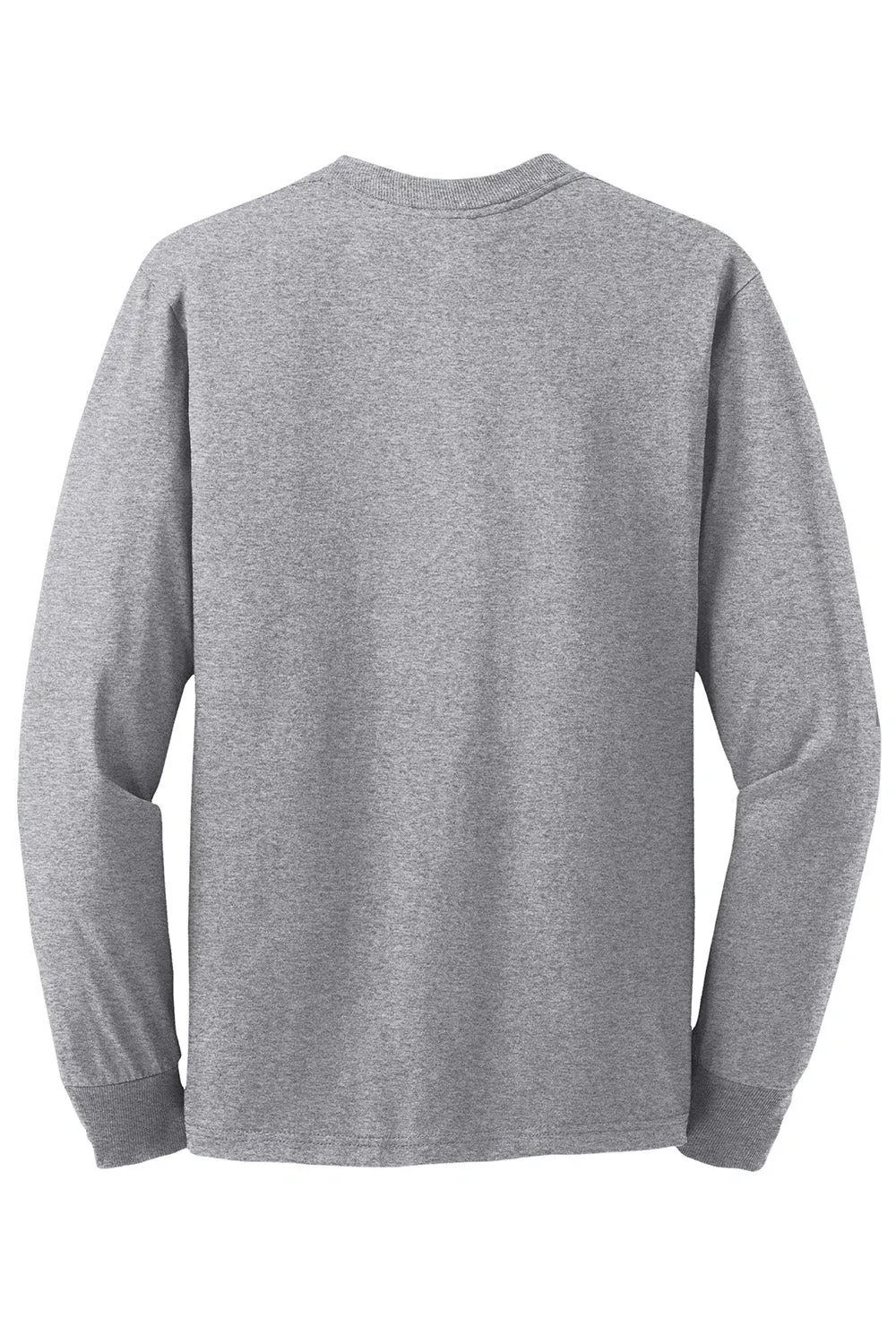 Jerzees Mens Dri-Power Moisture Wicking Long Sleeve Crewneck T-Shirt - Heather Grey