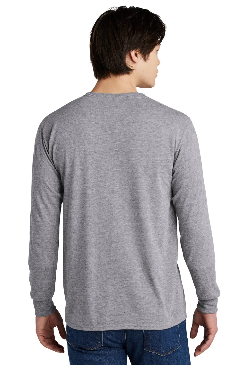Jerzees Mens Dri-Power Moisture Wicking Long Sleeve Crewneck T-Shirt - Heather Grey