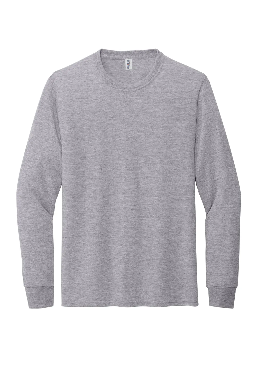 Jerzees Mens Dri-Power Moisture Wicking Long Sleeve Crewneck T-Shirt - Heather Grey