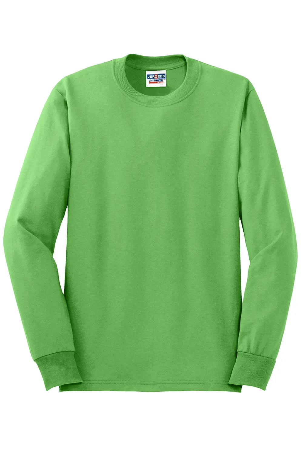 Jerzees Mens Dri-Power Moisture Wicking Long Sleeve Crewneck T-Shirt - Kiwi Green
