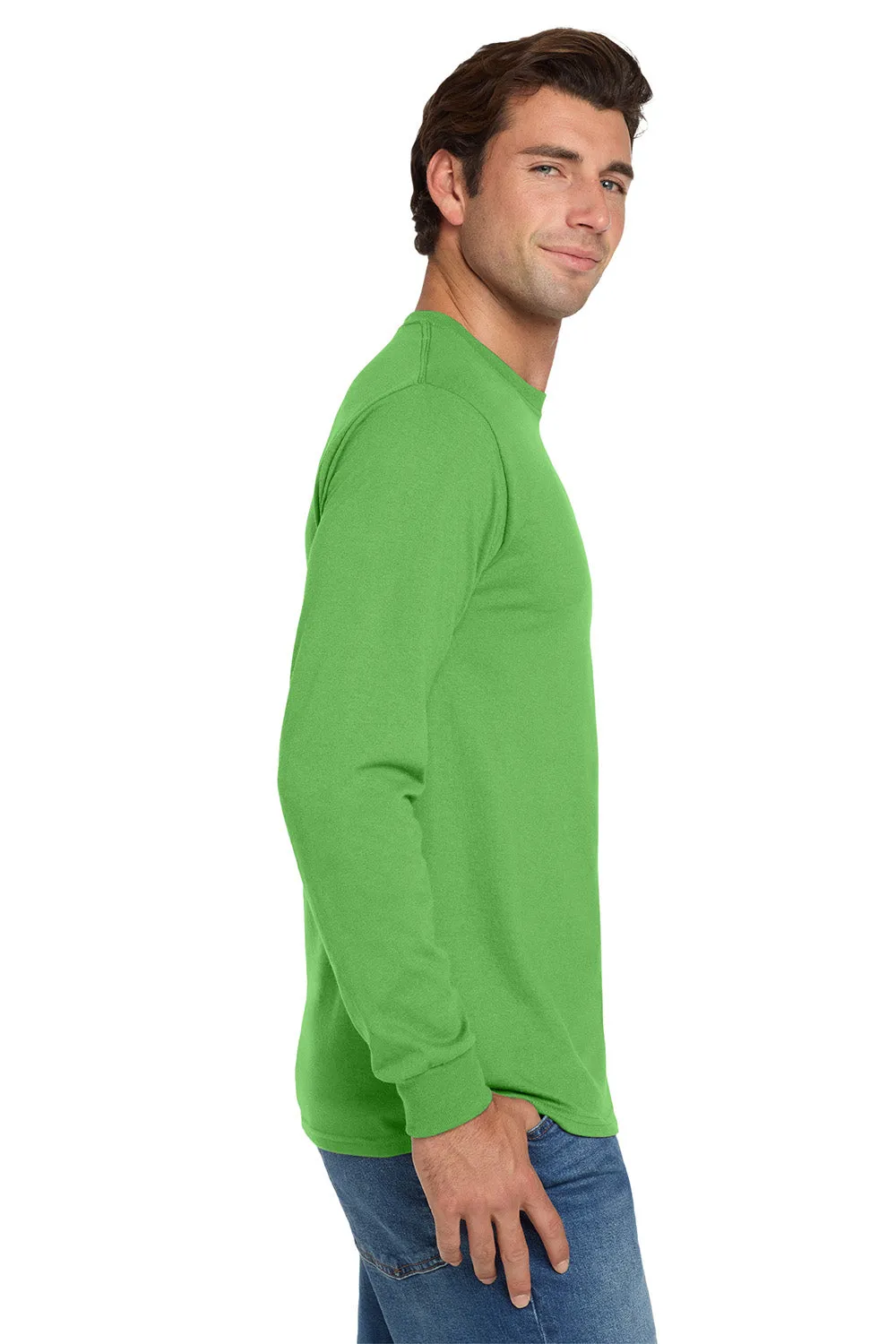 Jerzees Mens Dri-Power Moisture Wicking Long Sleeve Crewneck T-Shirt - Kiwi Green