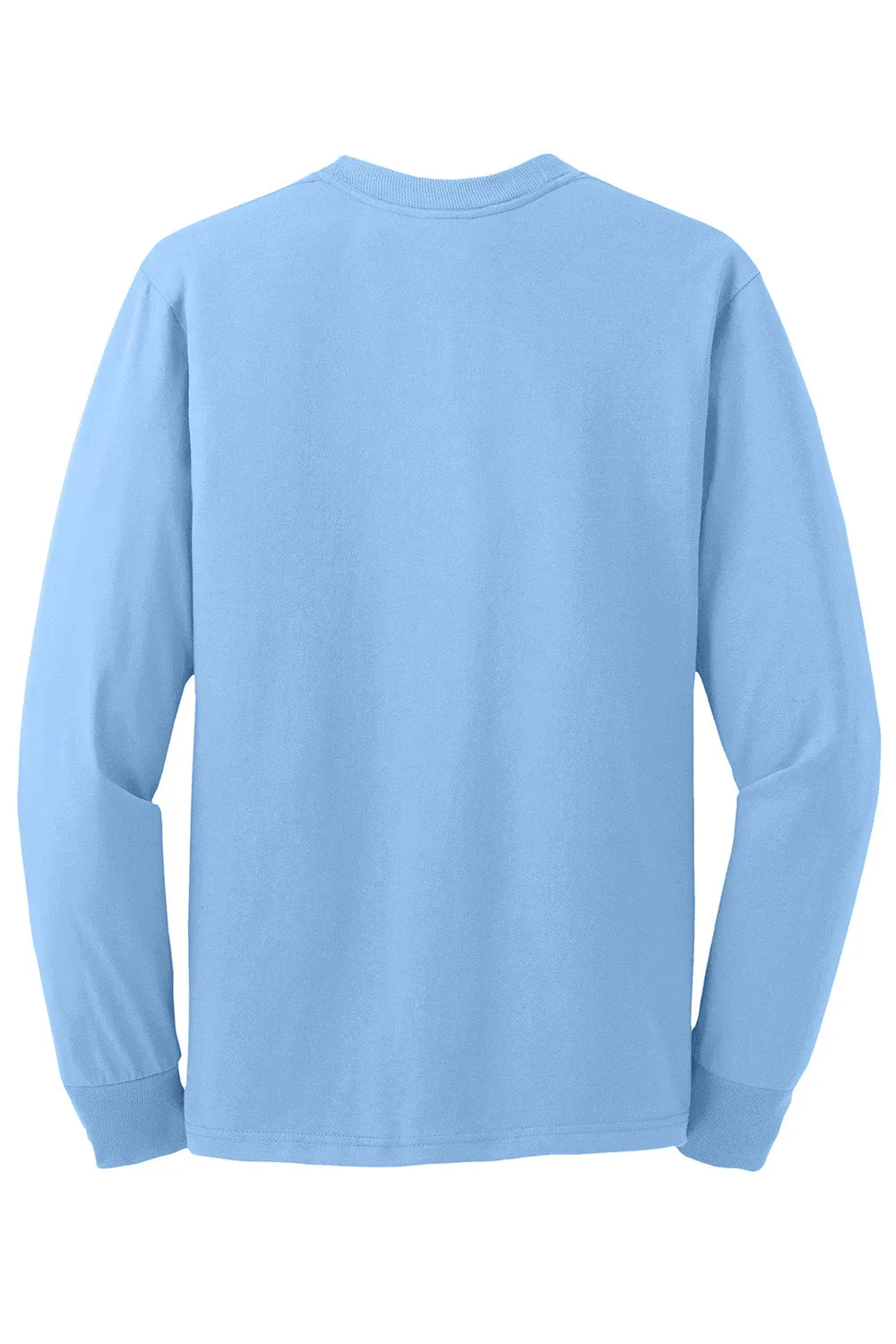 Jerzees Mens Dri-Power Moisture Wicking Long Sleeve Crewneck T-Shirt - Light Blue