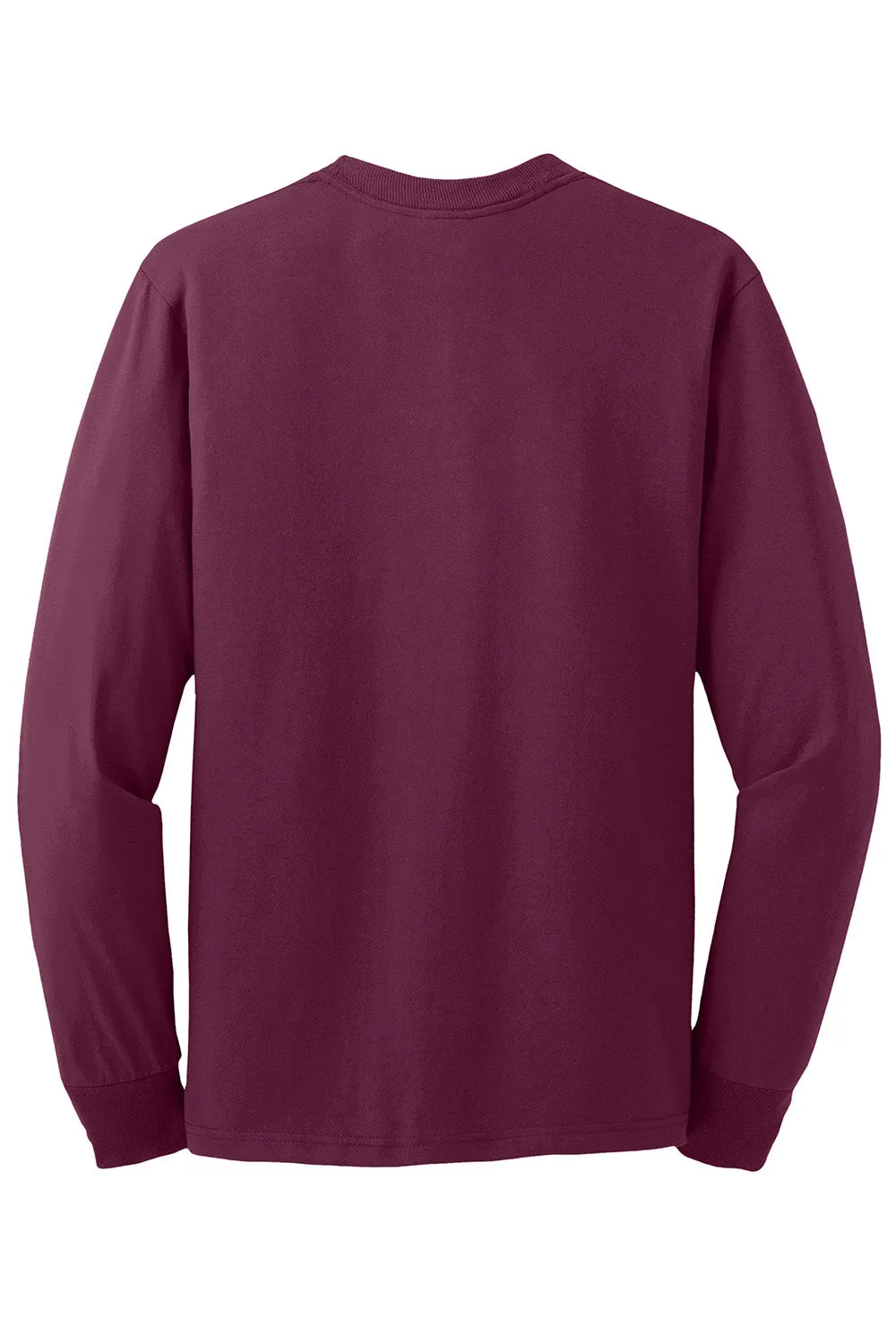 Jerzees Mens Dri-Power Moisture Wicking Long Sleeve Crewneck T-Shirt - Maroon