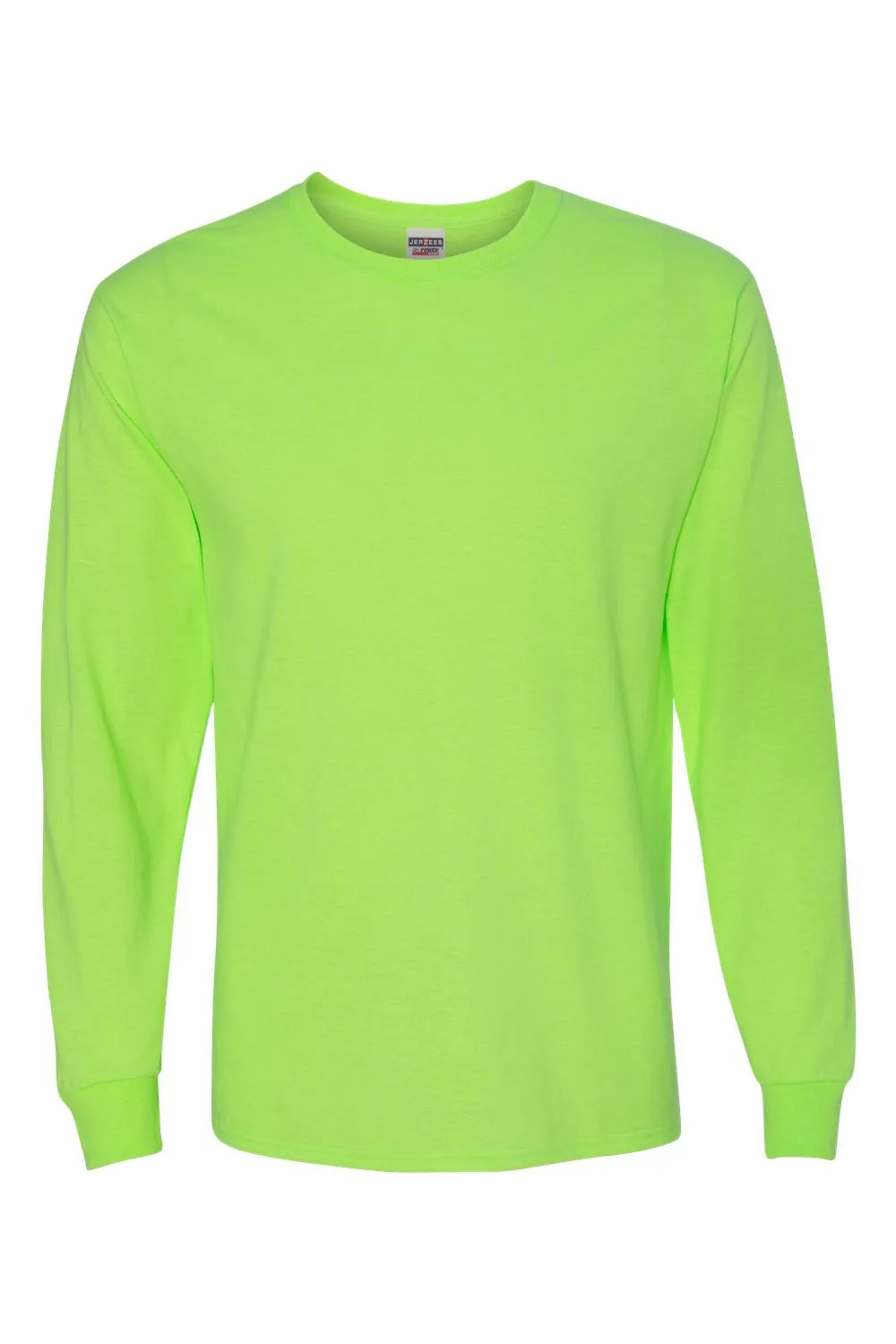 Jerzees Mens Dri-Power Moisture Wicking Long Sleeve Crewneck T-Shirt - Neon Green