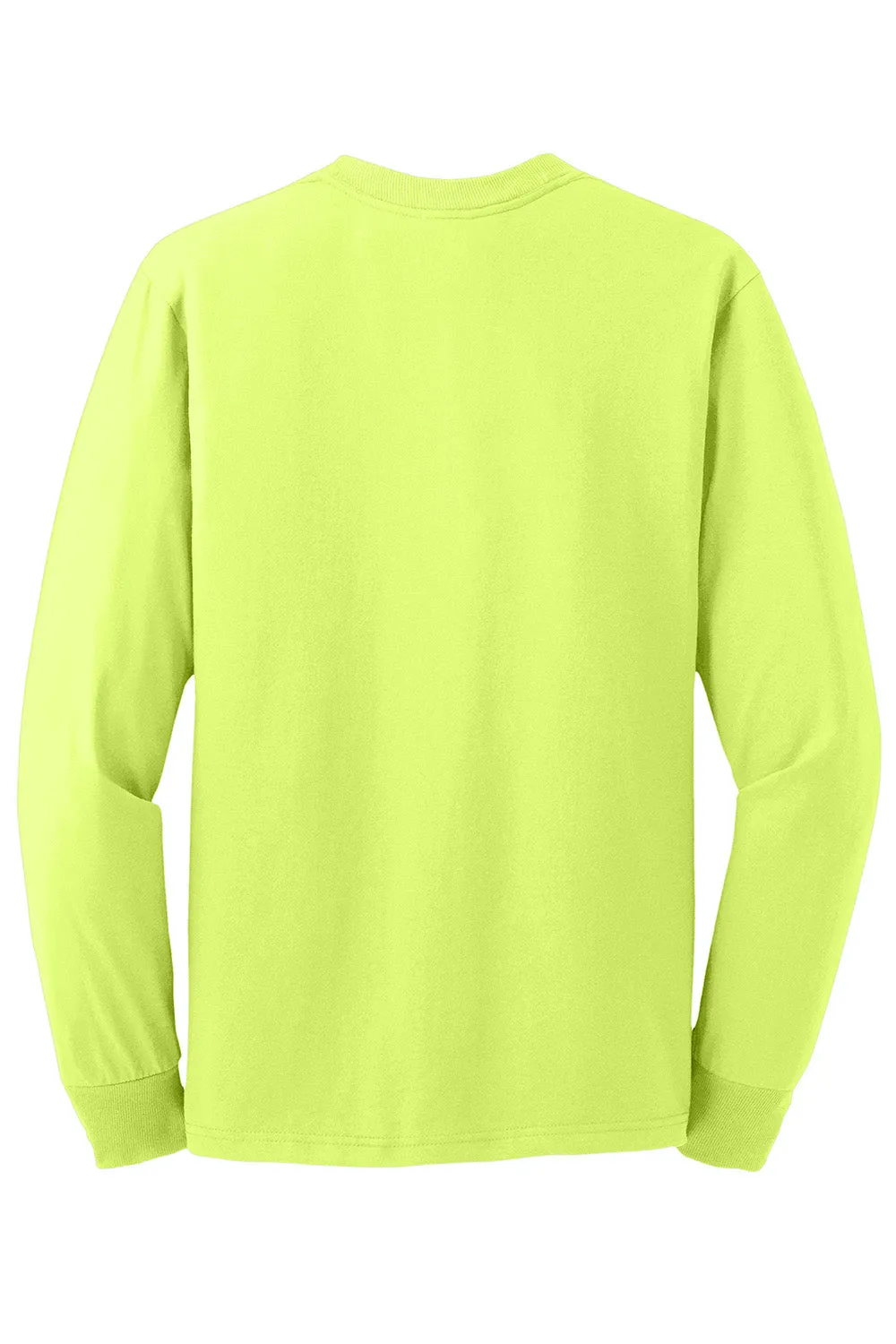 Jerzees Mens Dri-Power Moisture Wicking Long Sleeve Crewneck T-Shirt - Safety Green