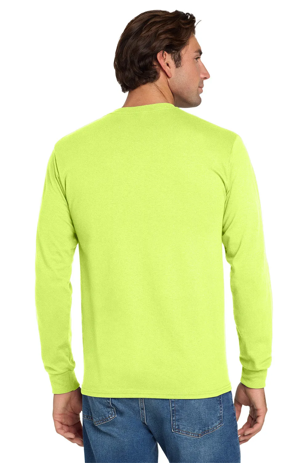 Jerzees Mens Dri-Power Moisture Wicking Long Sleeve Crewneck T-Shirt - Safety Green