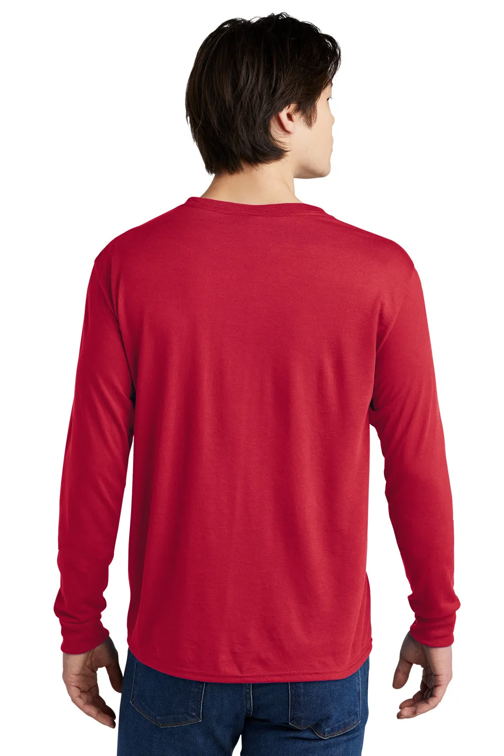 Jerzees Mens Dri-Power Moisture Wicking Long Sleeve Crewneck T-Shirt - True Red