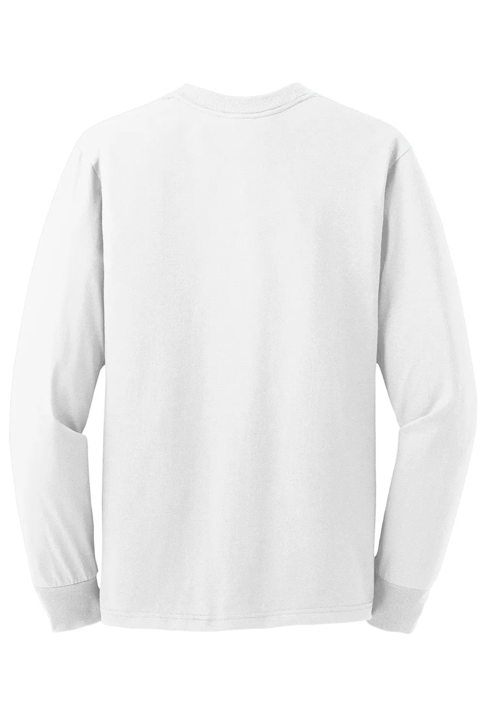 Jerzees Mens Dri-Power Moisture Wicking Long Sleeve Crewneck T-Shirt - White